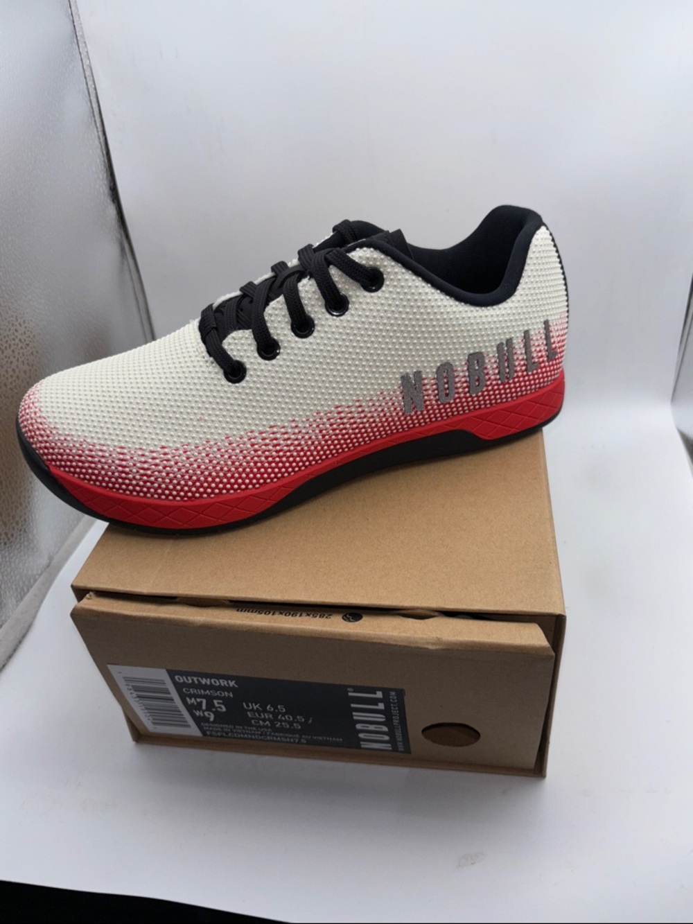 NOBULL White and Red Gradient Knit Training Shoe